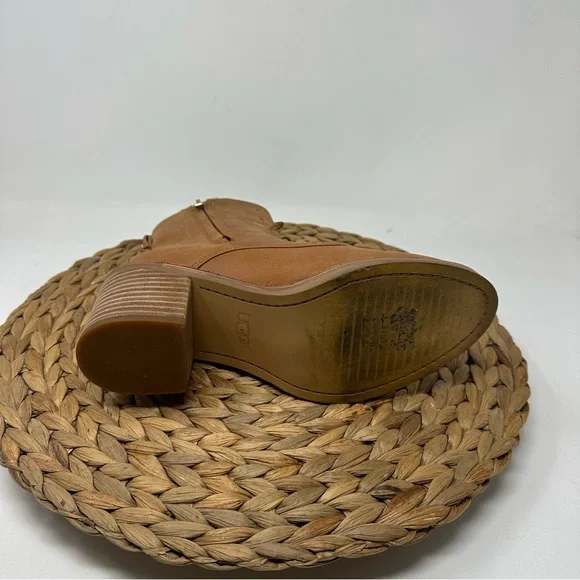 UGG Leather Oriana Lace Up Ankle Boot Chestnut Tan Size 6.5 - Picture 3 of 8